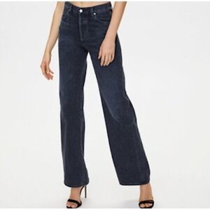 Citizens of Humanity Annina High Rise Wide Leg Trouser Jeans Black Charcoal 29